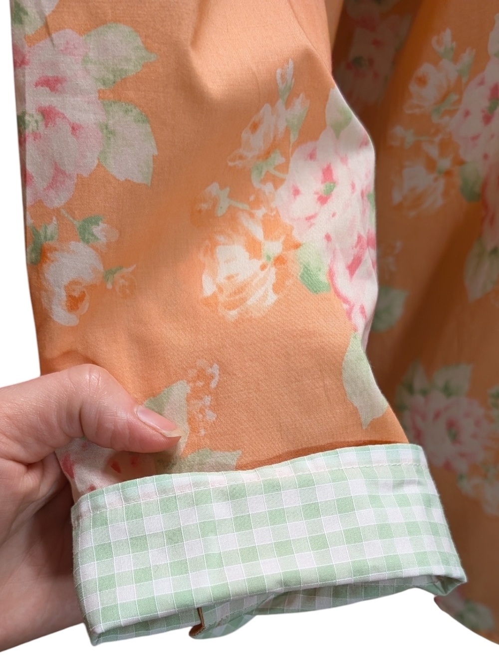 NWT Jones New York Signature Peach Floral Cotton Button-Up - Picture 4 of 8